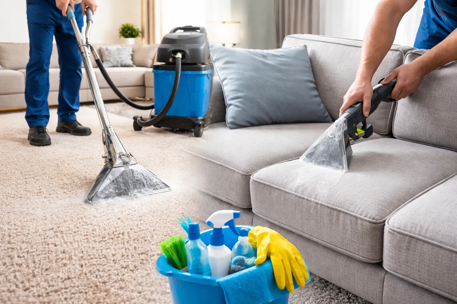 Teppichreinigung und Polsterpflege kombiniert